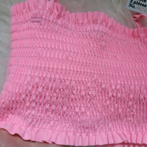 NWT Cabana del Sol - small 2 piece bikini - bubble gum pink - bandeau swimwear - Picture 6 of 12